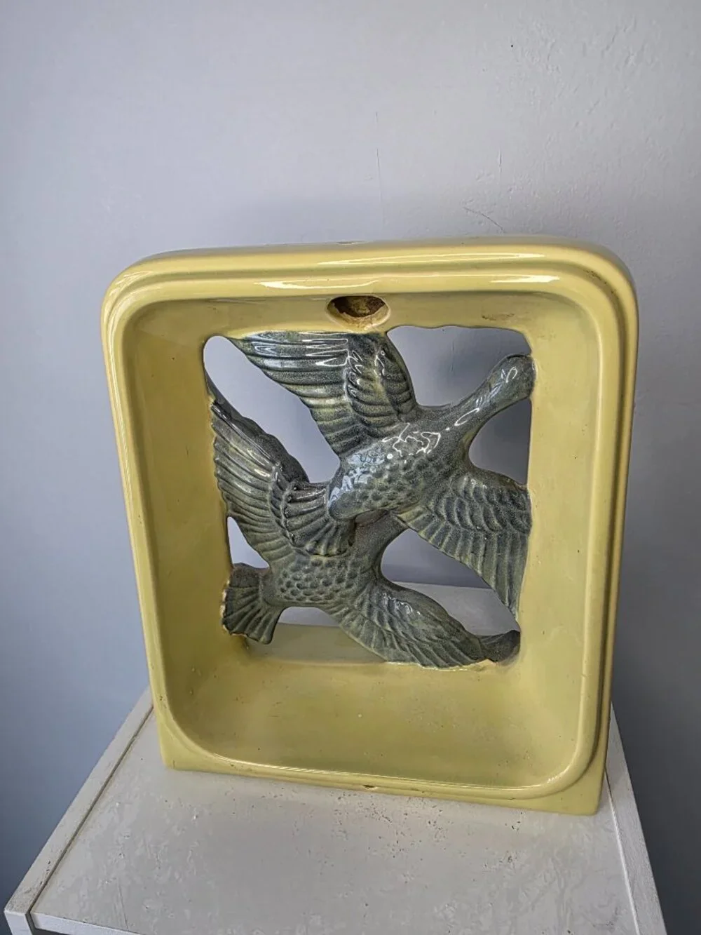 Vintage Porcelain Flying Ducks Lamp No Cord